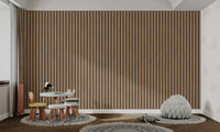 Faux Wood Striped Wall Covering
