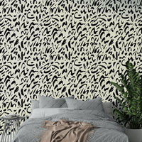 Brush doodle wall mural.
