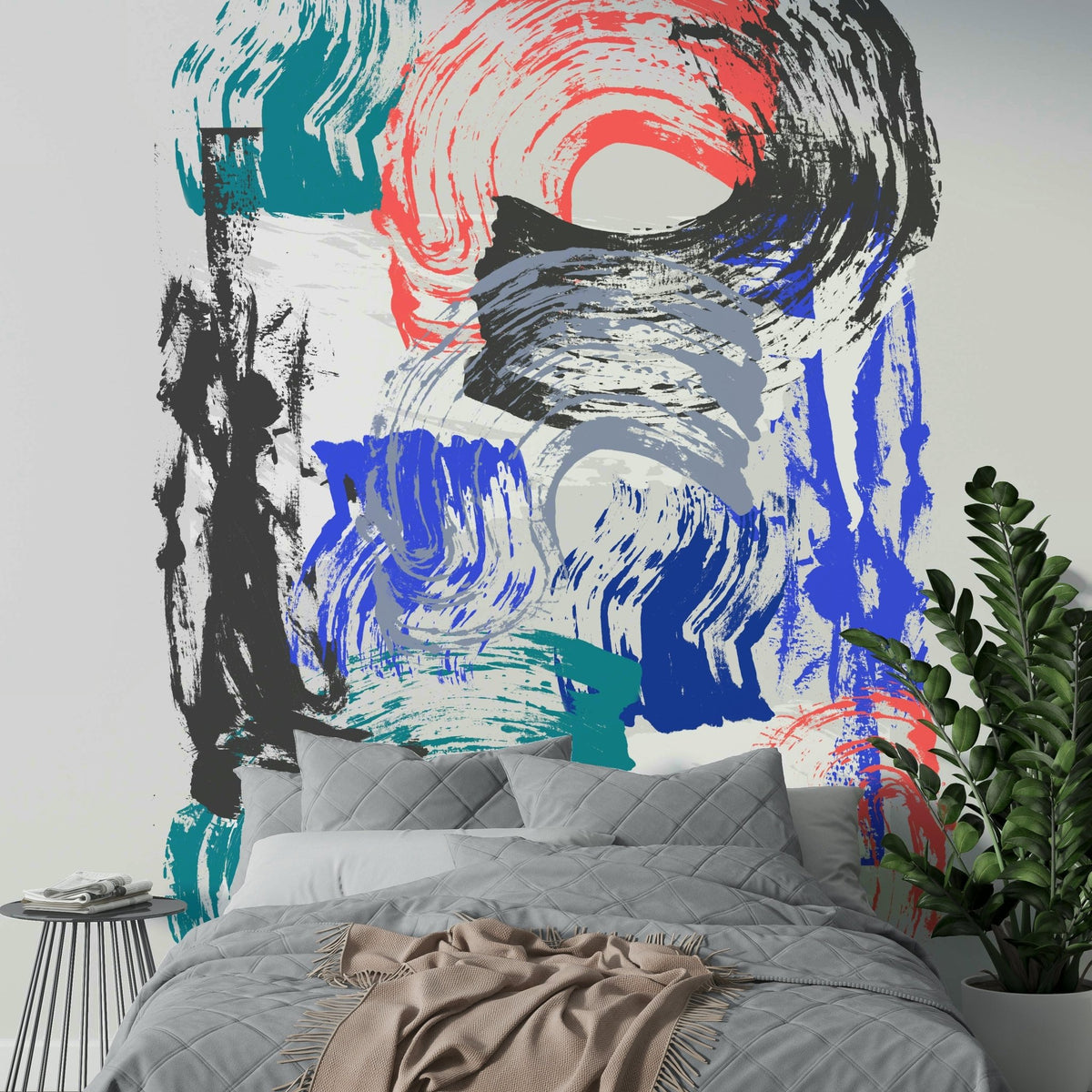 Brushes wall mural with abstract strokes, GD2486
