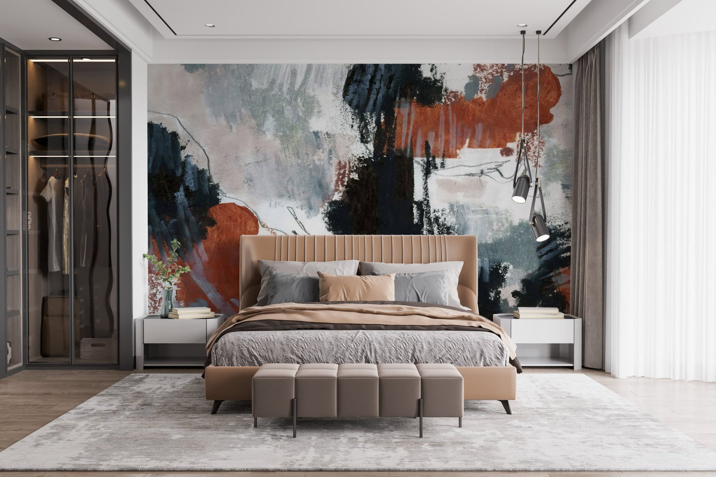 Brushstroke Art Wall Mural - Giffywalls