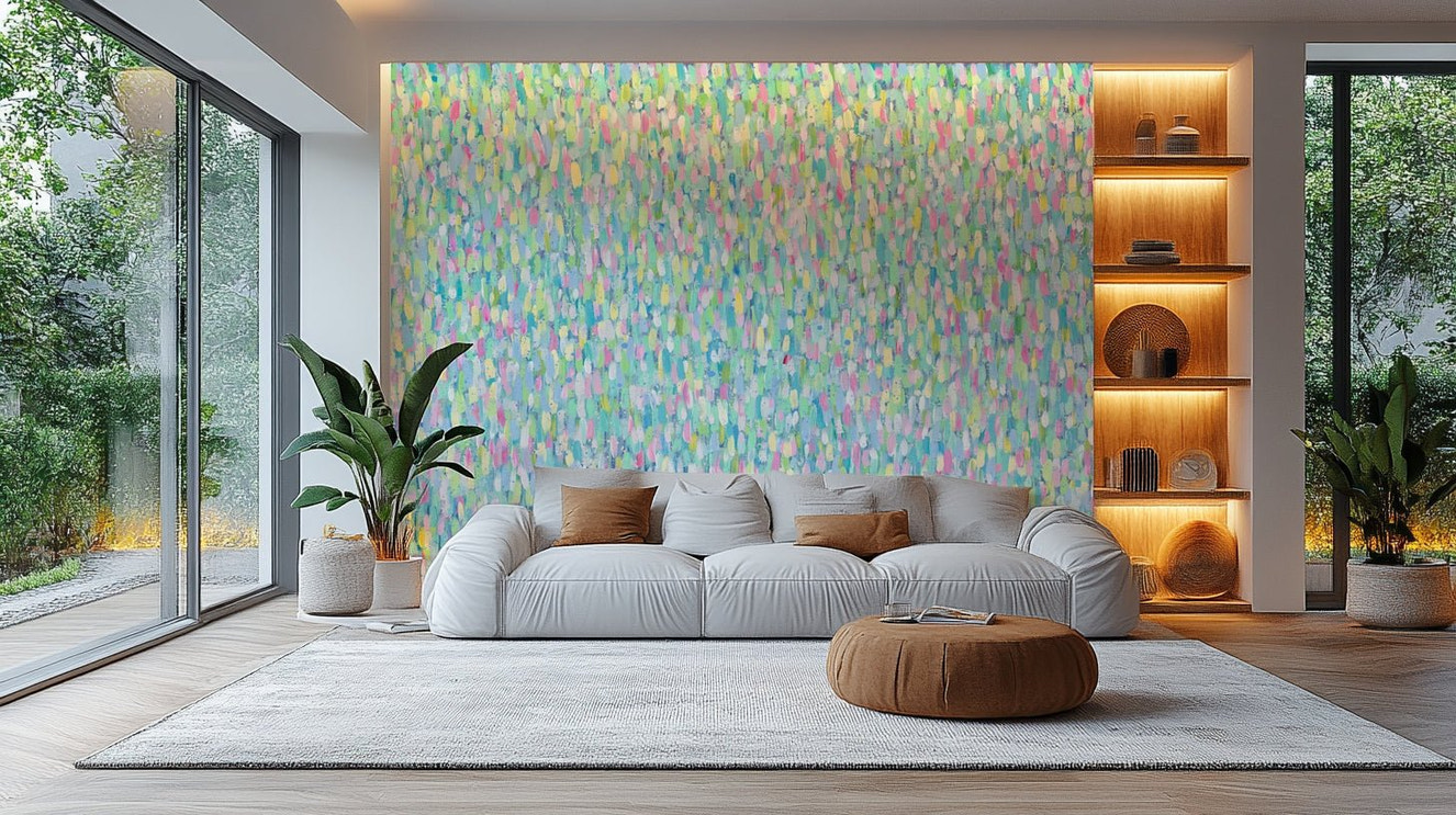 A beautiful abstract brushstroke wallpaper mural for a modern home.

