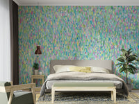 An artistic minimalist form mural for home decor.

