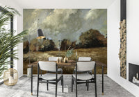 A beautiful modern art wall mural of rolling hills.