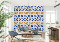 Modern geometric Brushstroke Crosses Wallpaper design, GD6525