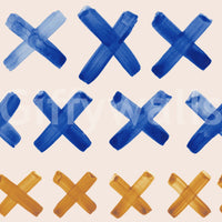 Brushstroke blue gold Brushstroke Crosses Wallpaper art, GD6525