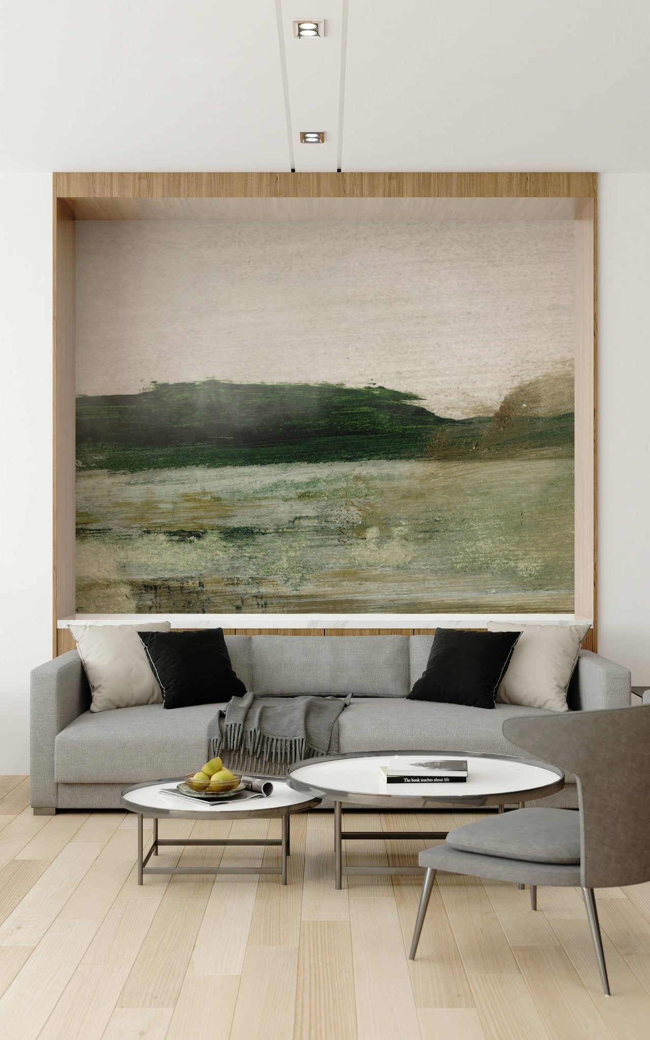 A serene flowing sea wall mural for your decor., GD5576
