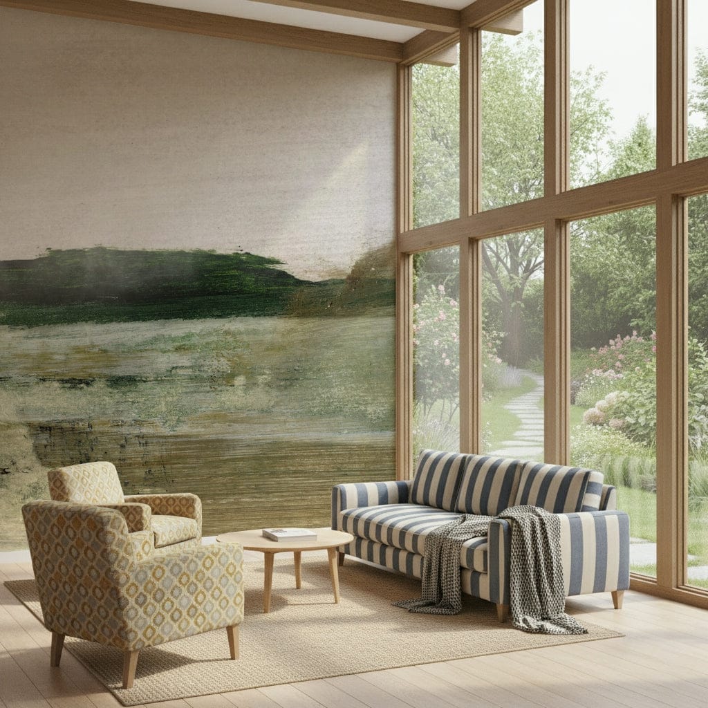 A calming underwater design wallpaper mural that defines a space., GD5576