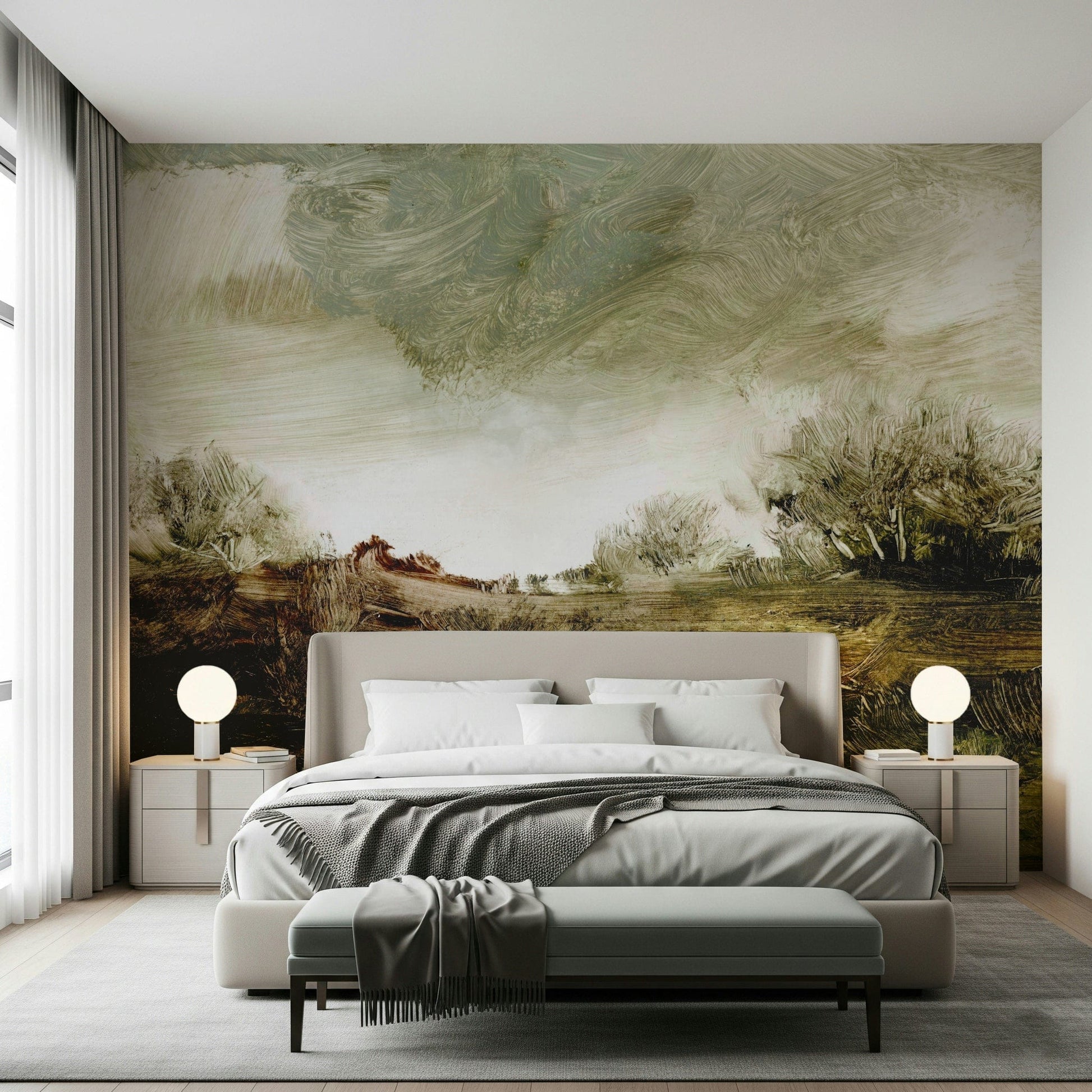 An artistic nature inspired mural for home decor., GD5586
