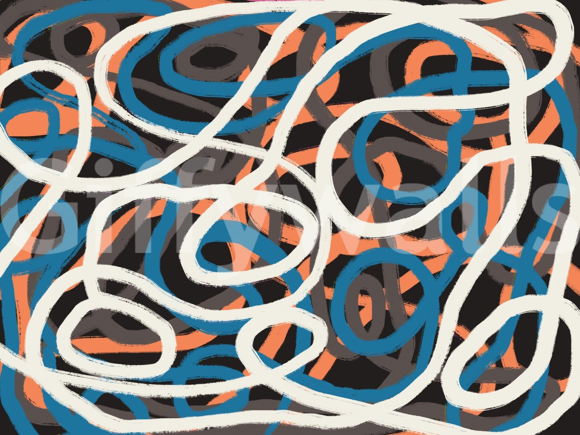 Brushstroke Maze Wall Mural -2630428