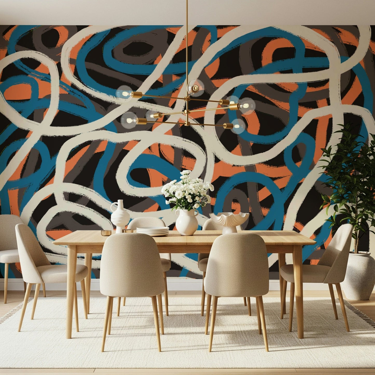 Brushstroke Maze Wall Mural -2630428