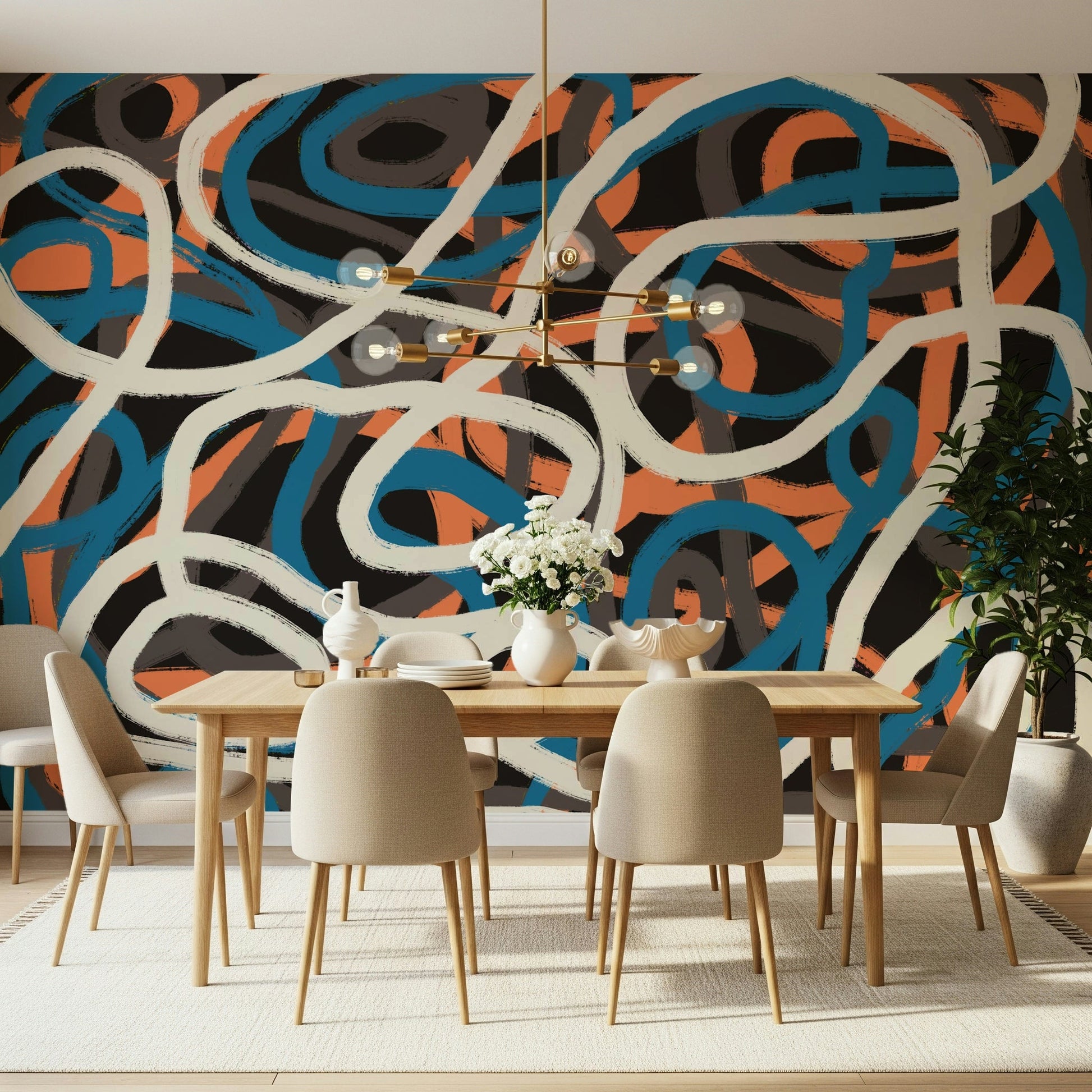 Brushstroke Maze Wall Mural -2630428