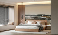 A beautiful abstract coastal wallpaper mural with fluid brushstrokes., GD5575