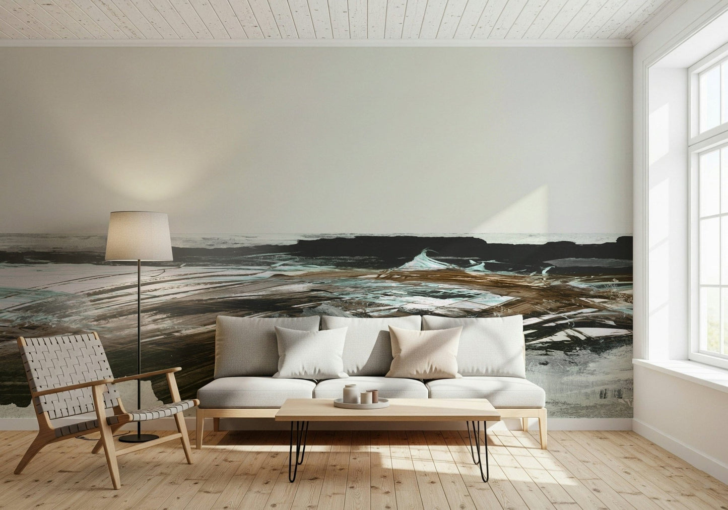 A serene flowing water wall mural for your decor., GD5575