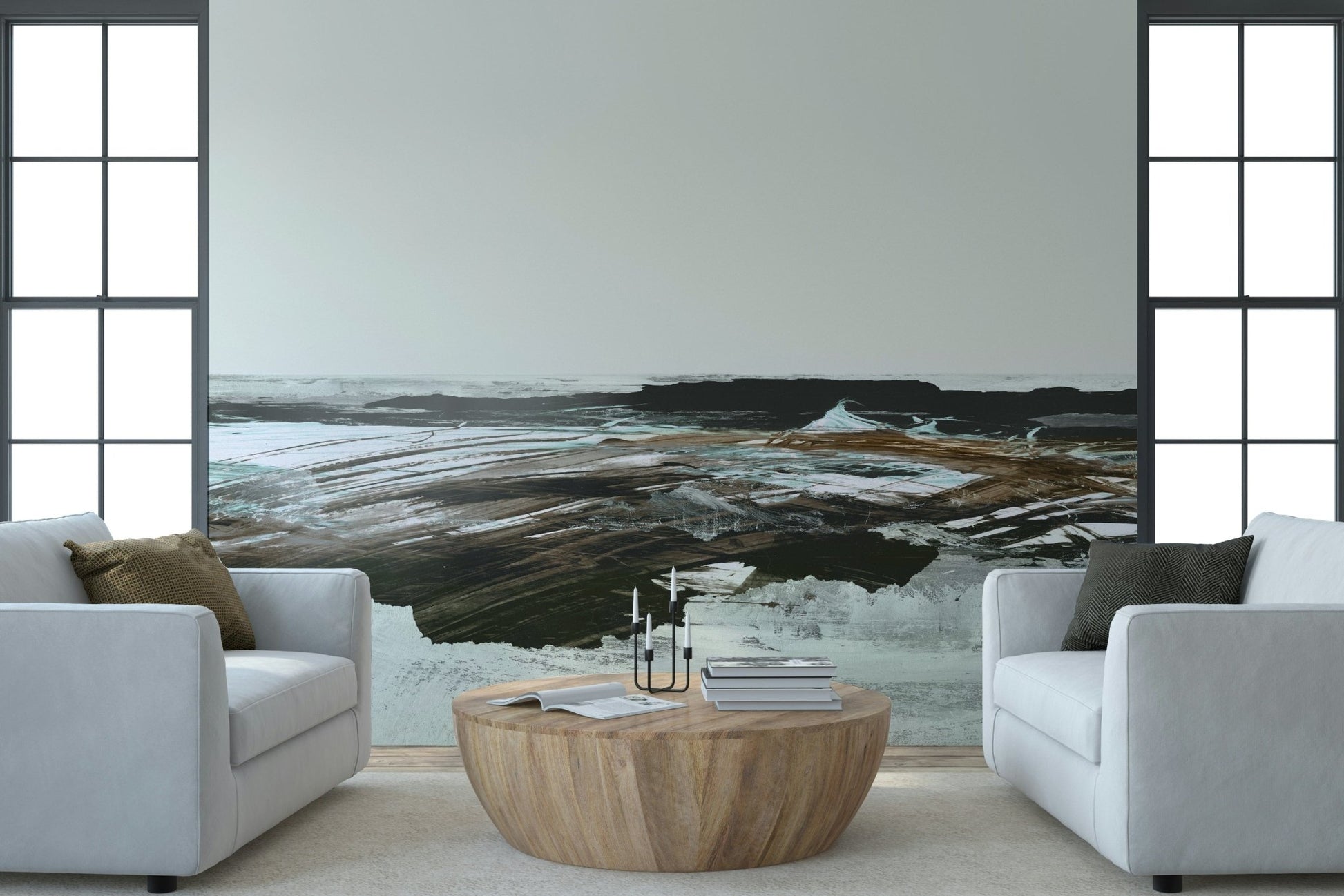A calming underwater design wallpaper mural that defines a space., GD5575