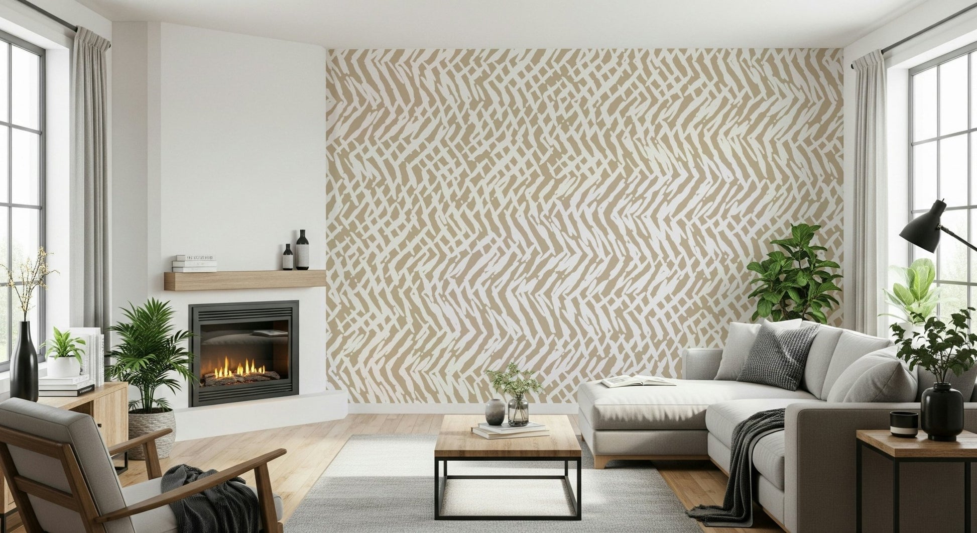 The beautiful material of Brushstroke Weave Wall Mural under ambient light.