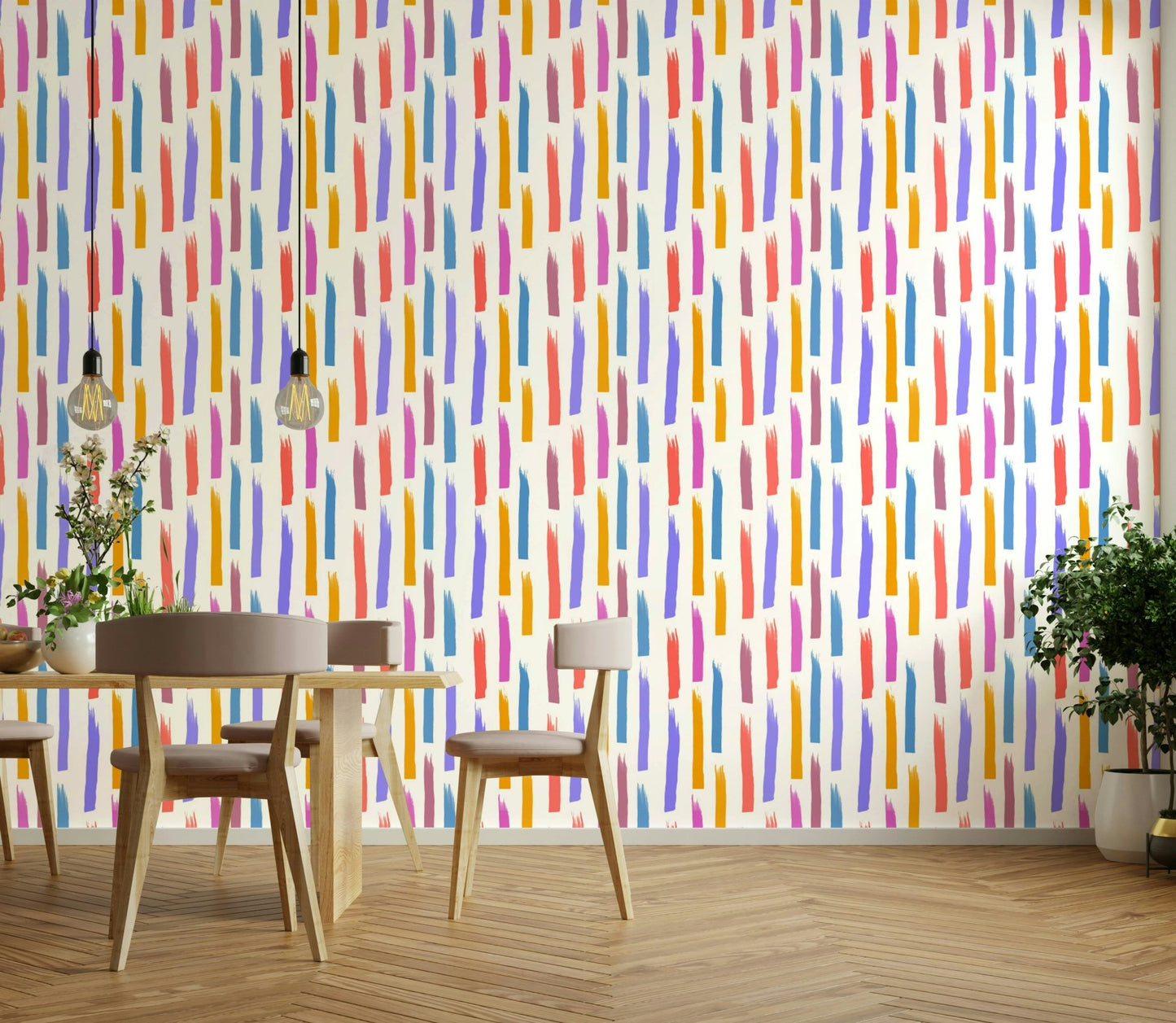 The wallpaper for walls being admired in a home.


