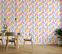 The wallpaper for walls being admired in a home.

