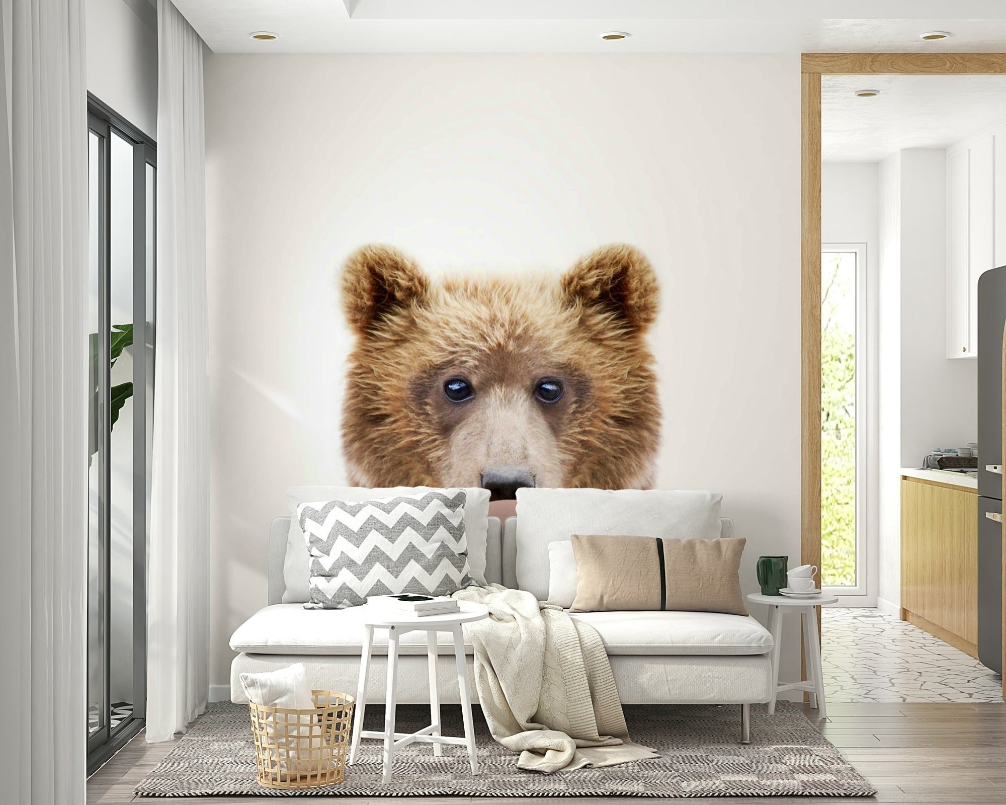 Bubble gum bear wall mural for kids' room., GD1780