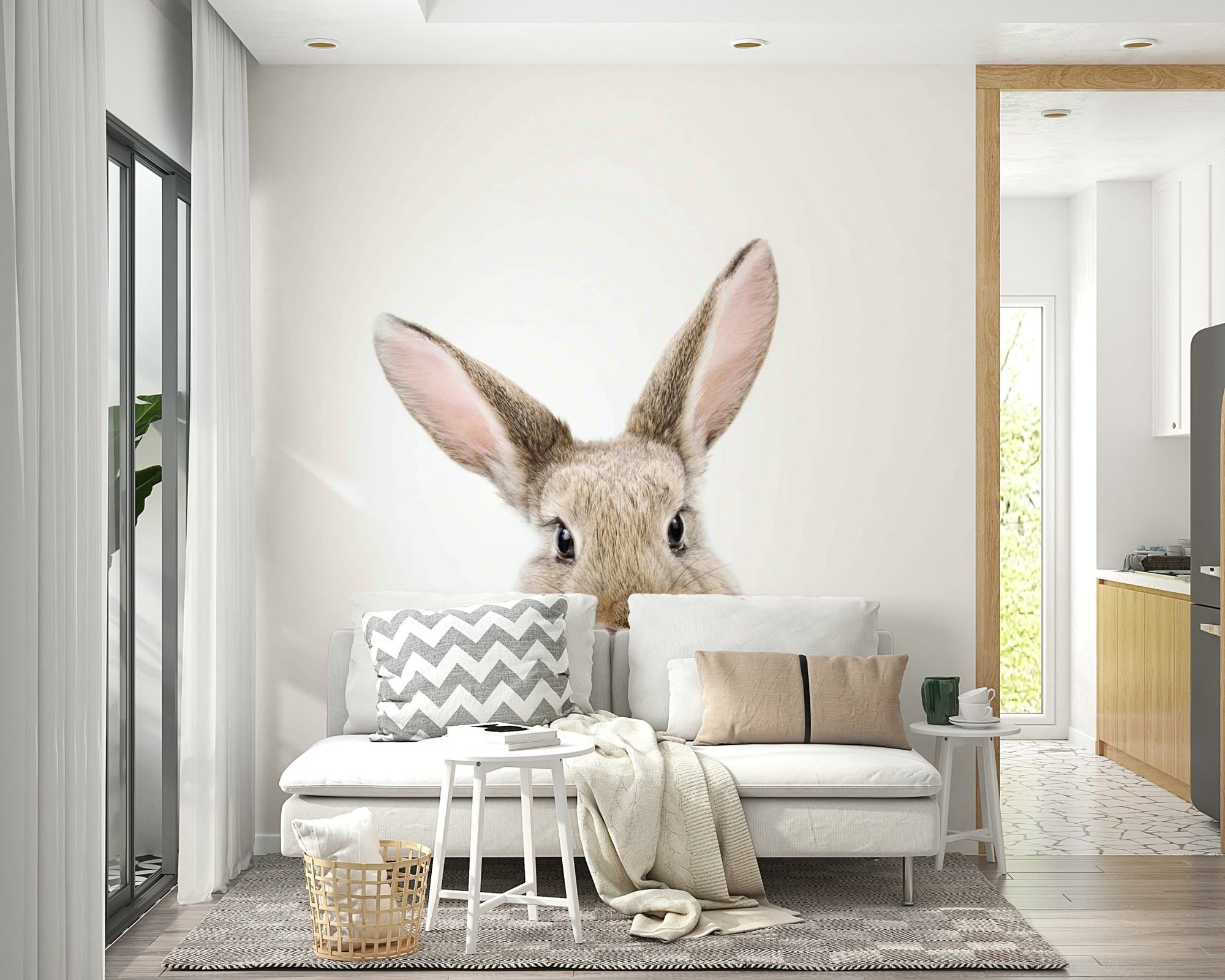 Bubble Gum Bunny Wall Mural for playful interiors., GD1784