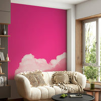 A contemplative colorful cloudscape wallpaper mural for a feature wall.

