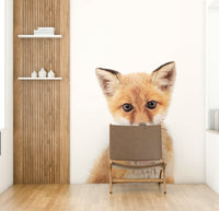 Bright and playful fox wall mural with bubble gum

