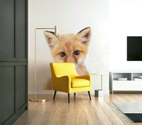 Playful fox with bubble gum design wall mural


