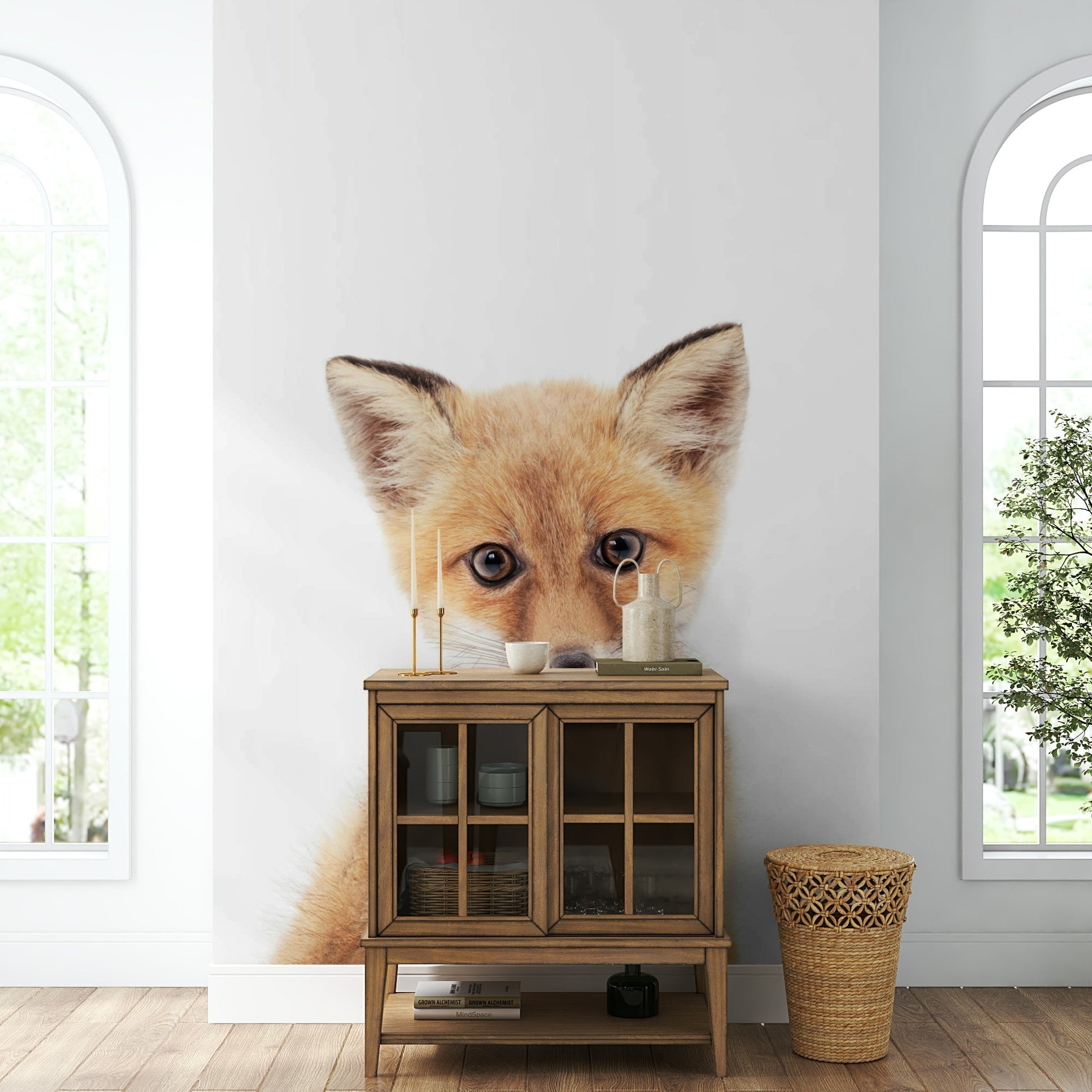Bubble gum-themed fox wall art for playroom

