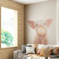 Fun and vibrant Bubble Gum Piglet Wall Mural

