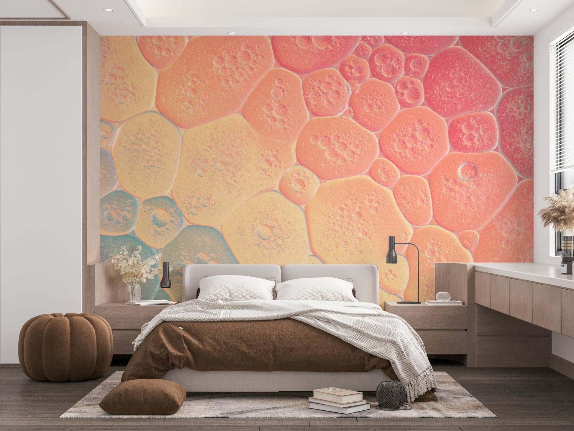 Bright mural with soft multicolor bubbles


