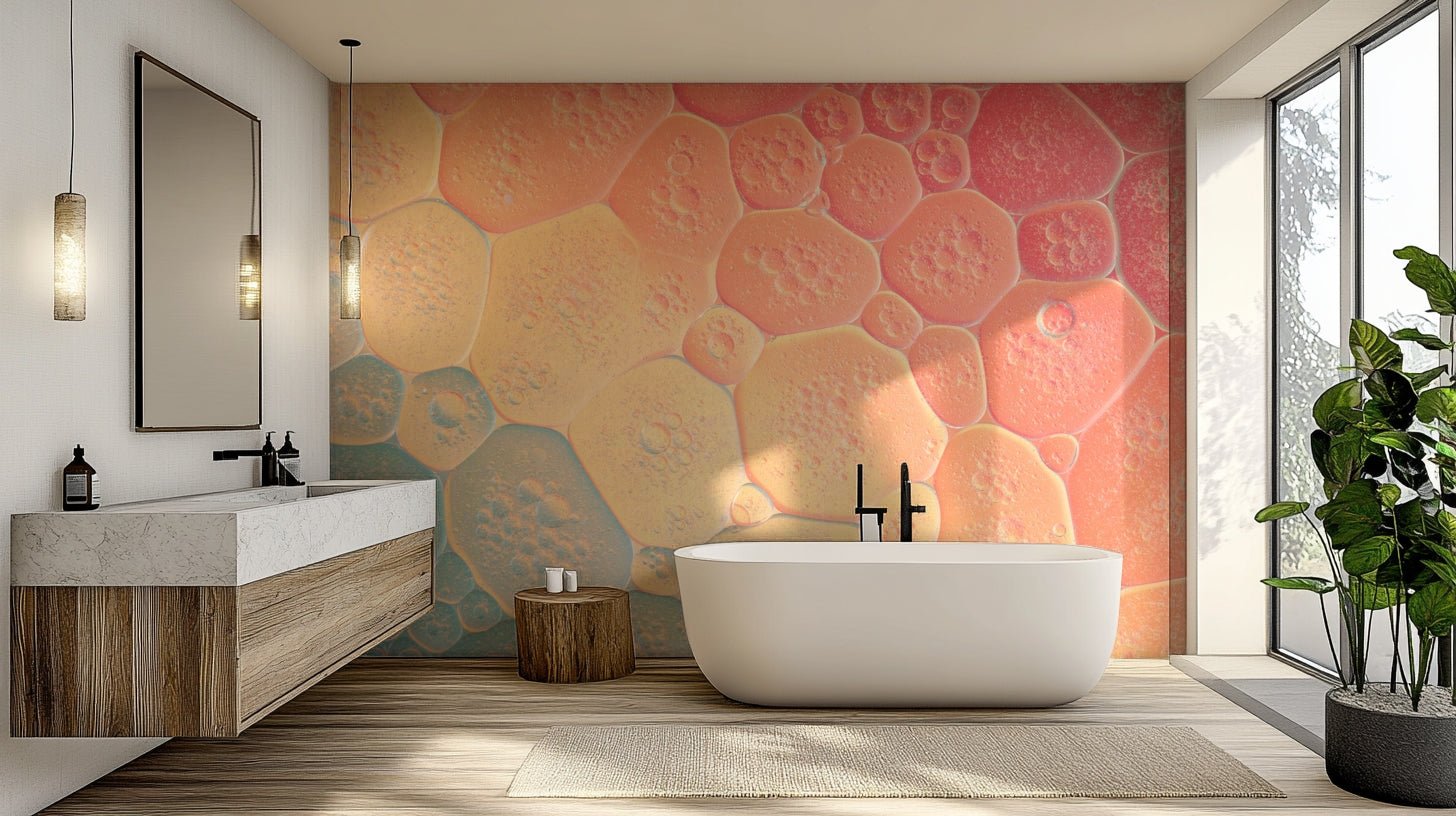 Soft color bubbles wallpaper for happy rooms

