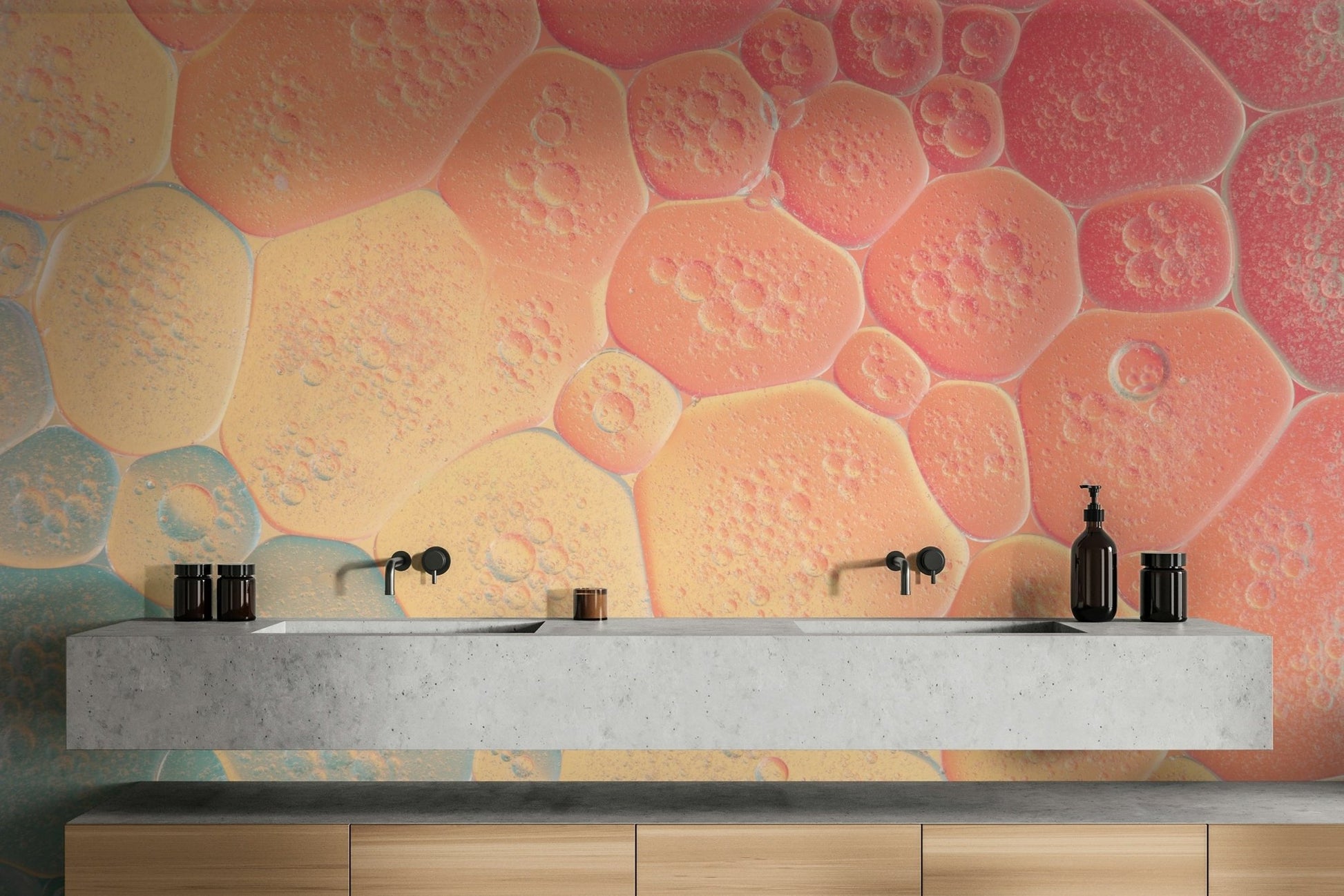 Bubbles in pastel and bright colors wallpaper

