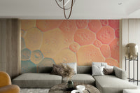 Bubble-themed wall art with spectrum tones

