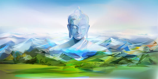 Calming Buddha Mountain Wallpaper Mural