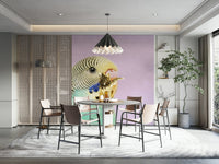 Detailed budgie perched on branch wall mural

