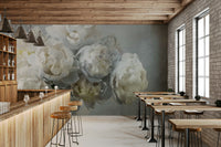 Soft floral wallpaper with peony flowers

