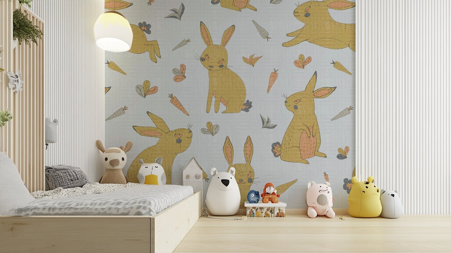 Sweet bunny wallpaper mural design

