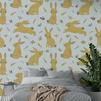 Cozy bunny wallpaper texture for interiors

