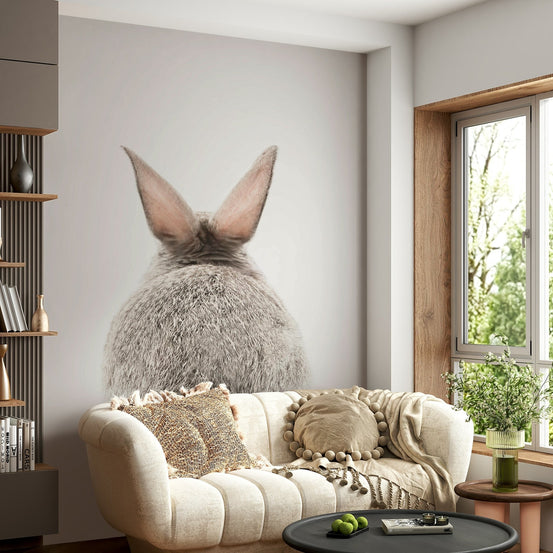 Bunny tail wall mural in a soft pastel design, GD1822