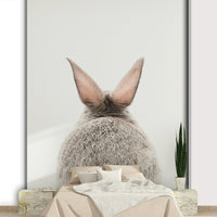 Delicate bunny tail wall mural for serene spaces