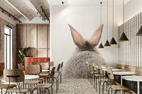Cute bunny tail wall mural for cozy room decor

