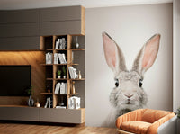 Charming bunny wall mural for nursery decor

