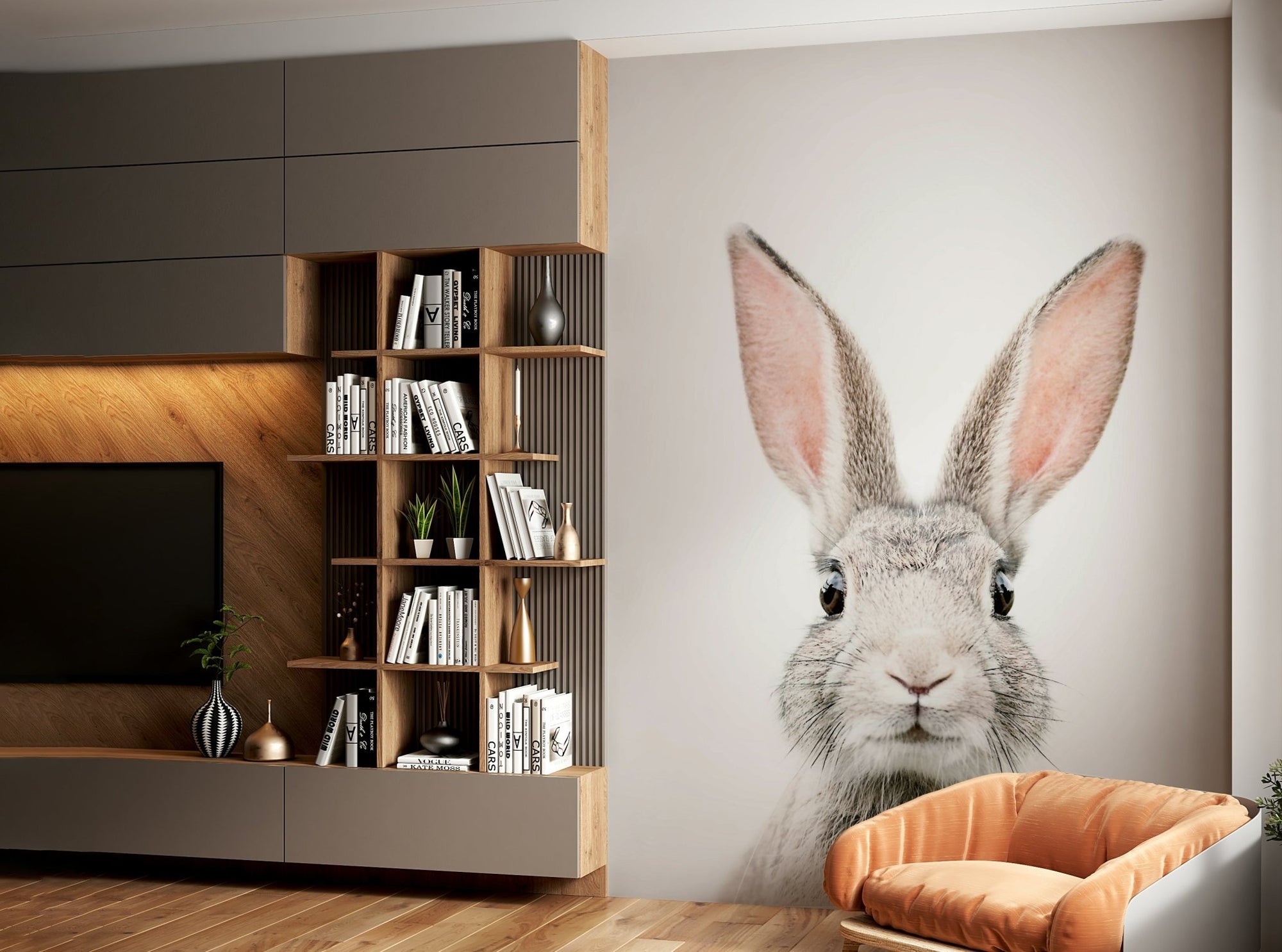 Charming bunny wall mural for nursery decor, GD1821