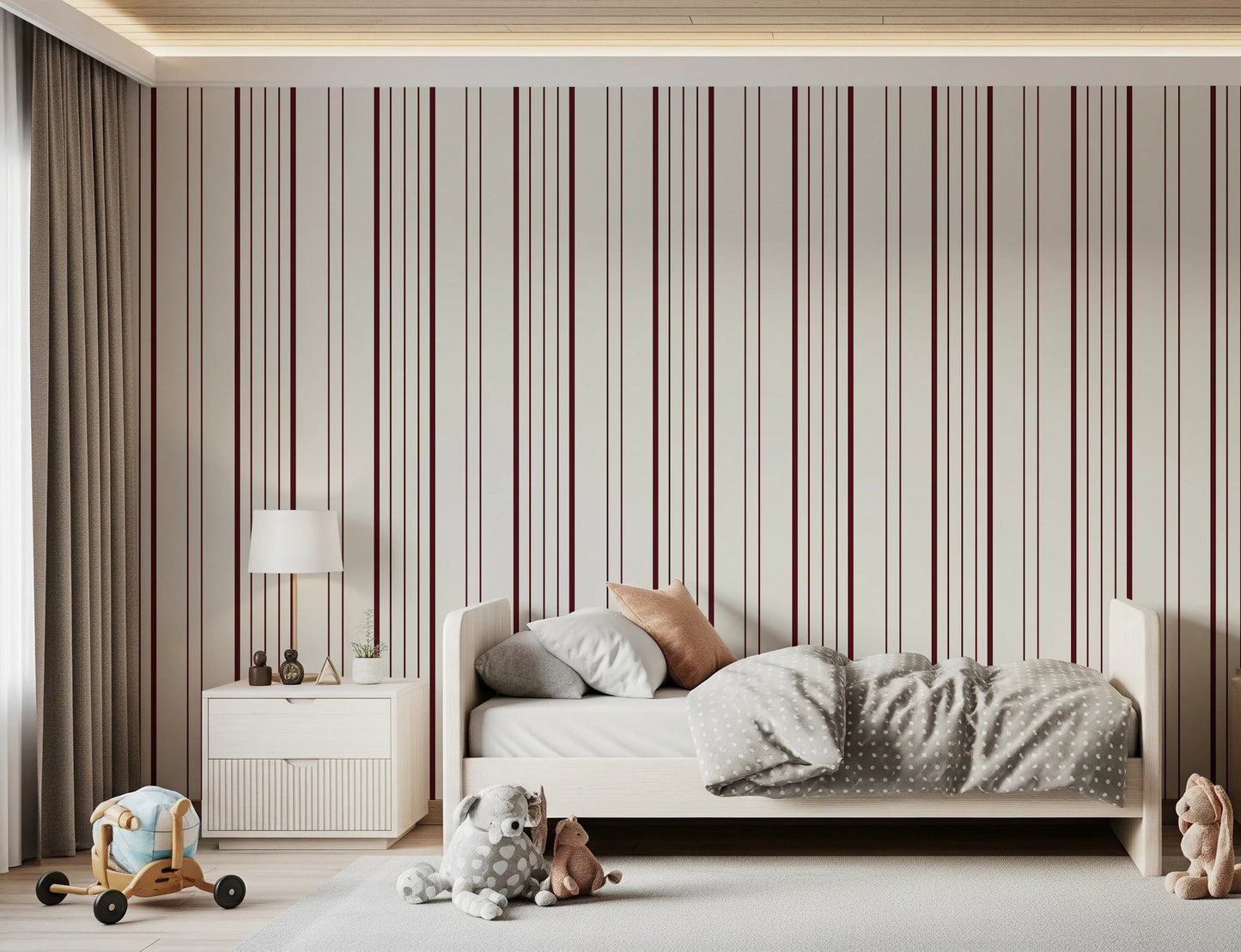 Burgundy Stripe Wallpaper⁠