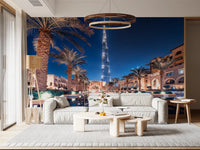 Luxury resort style peel and stick wall mural.