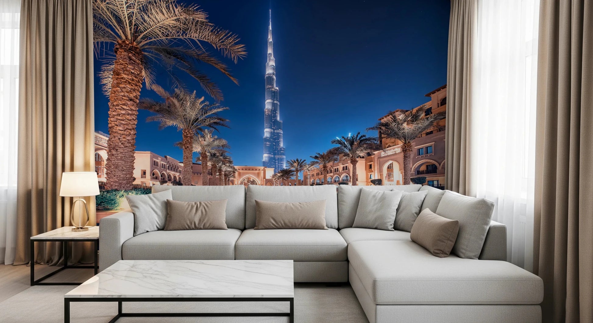 Elegant Burj wall mural for contemporary spaces.