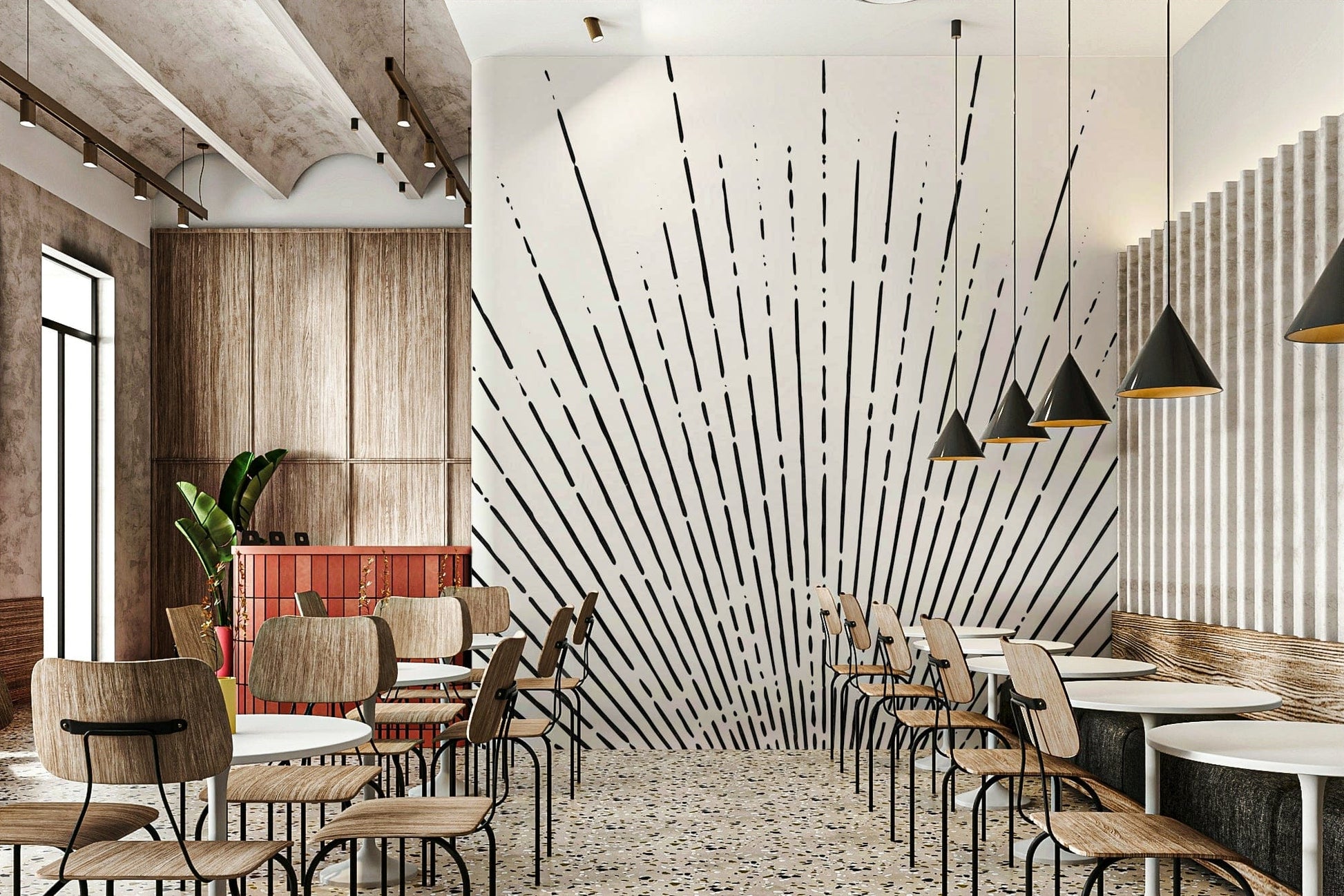 Abstract burst pattern wall art

