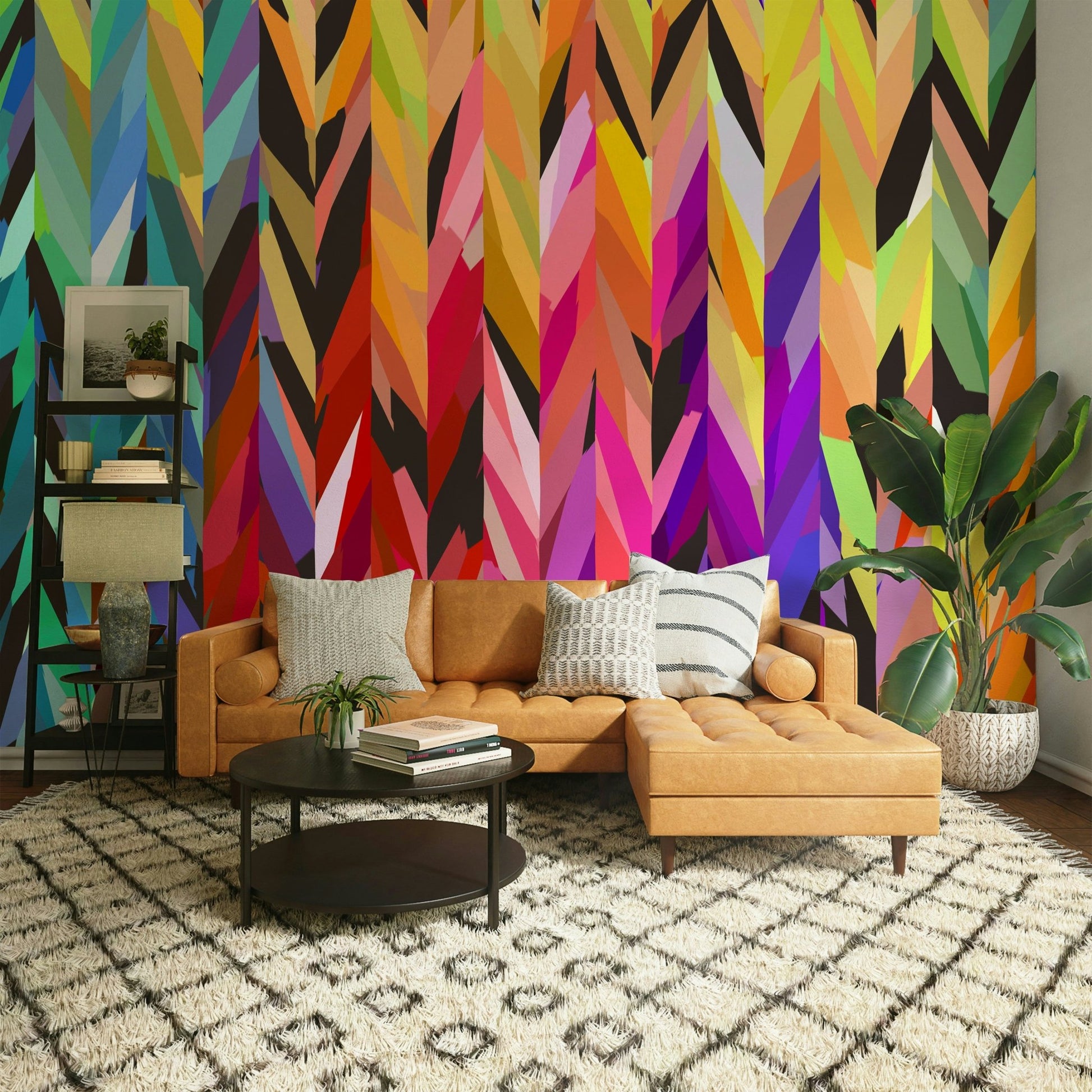 Exciting Burst of Color design wallpaper for feature walls

