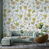 Garden-inspired wallpaper mural design

