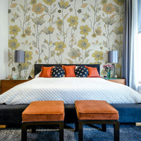 Subtle floral wallpaper texture with stems

