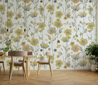 Calm botanical wallpaper for interiors

